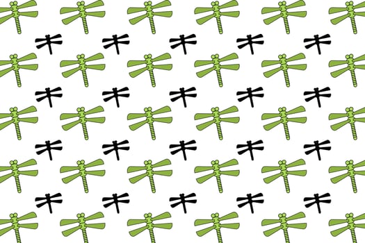 Flat Dragonfly Insect Pattern Background vector