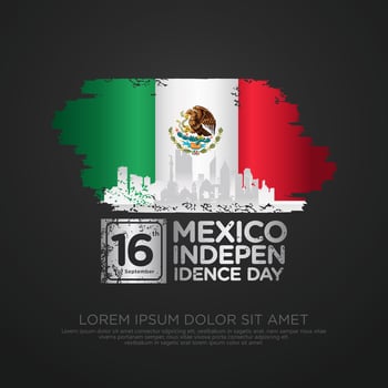 Mexico independence day greeting card template. vector