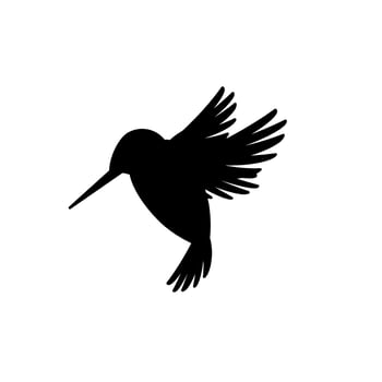silhouette abstract flying hummingbirds isolated on white background illustration vector
