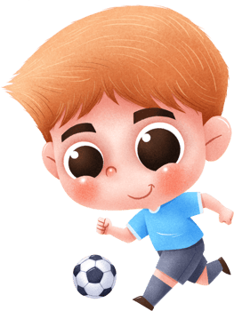 Vector illustration of Cartoon Soccer player. Cartoon soccer kids png