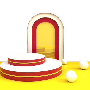 Red and White 3D Podium for Indonesian Independence Day Sale png