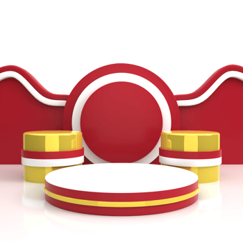 Red and White 3D Podium for Indonesian Independence Day Sale png