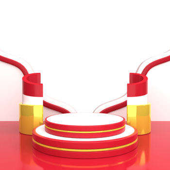 Red and White 3D Podium for Indonesian Independence Day Sale png