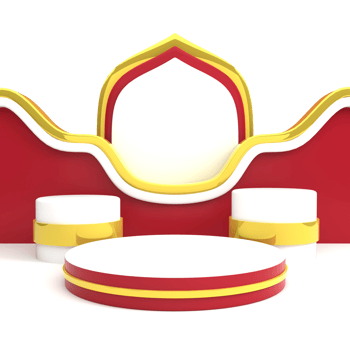 Red and White 3D Podium for Indonesian Independence Day Sale png
