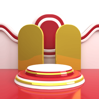 Red and White 3D Podium for Indonesian Independence Day Sale png