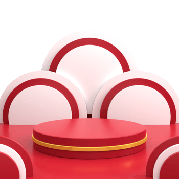 Red and White 3D Podium for Indonesian Independence Day Sale png