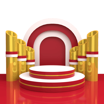 Red and White 3D Podium for Indonesian Independence Day Sale png