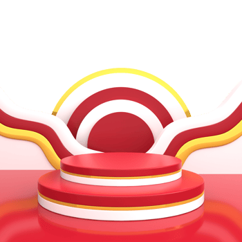 Red and White 3D Podium for Indonesian Independence Day Sale png
