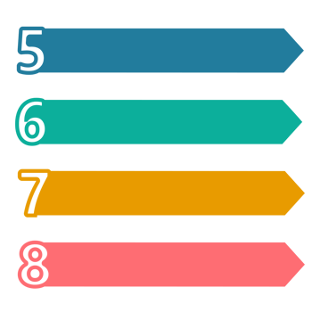 Numbered List Sequence Infographic png