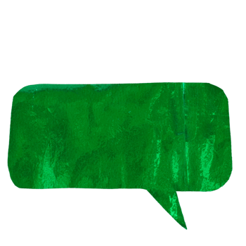 Box Label of Green Paper Speech Bubble png