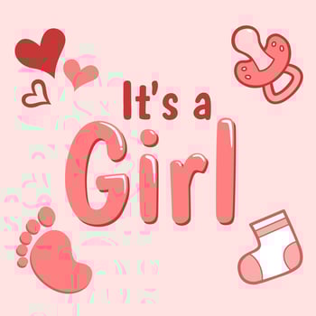It's a Girl Newborn Card vector