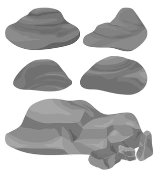 Cartoon Stone Element Collection vector
