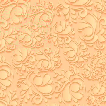 3d floral Pattern Vector Illustration yellow Background