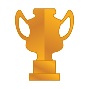 Elegant gold color championship trophy vector