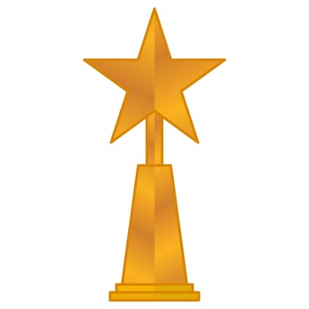 Elegant gold color championship trophy vector