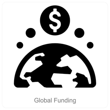 Global Funding and crowdfunding icon concept vector