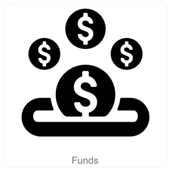 Funds and money icon concept vector
