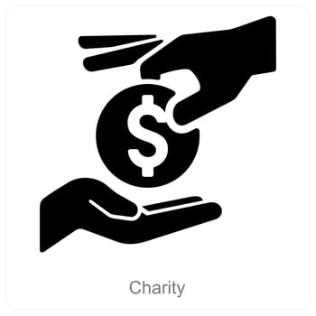 Charity and cash icon concept vector