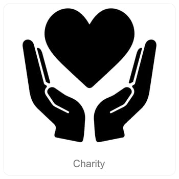 Charity and Heart icon concept vector