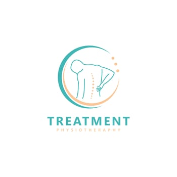 Treatment Physiotherapy Chiropractic logo design inspiration. Spine symbol vector icon design illustration template
