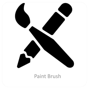 paint brush and tools icon concept vector