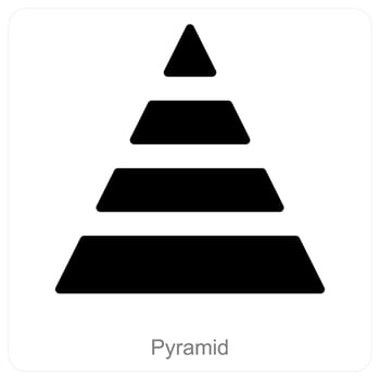 Pyramid and diagram icon concept vector