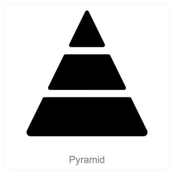Pyramid and diagram icon concept vector