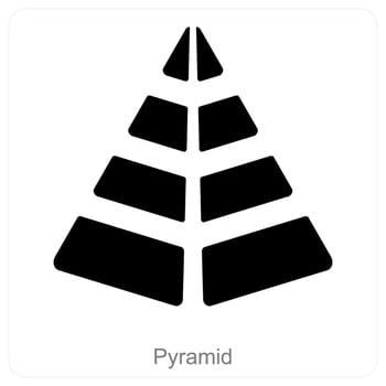 Pyramid and diagram icon concept vector