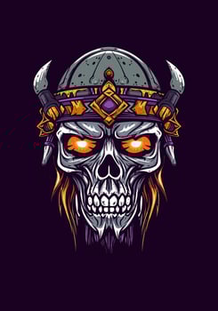 Unleash the undead fury of a zombie Viking warrior in this striking hand-drawn illustration vector