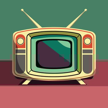 vintage television flat illustration art vector