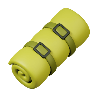 Sleeping pad isolated. Camping and hiking equipment. Summer camp and holiday vacation. 3D rendering png