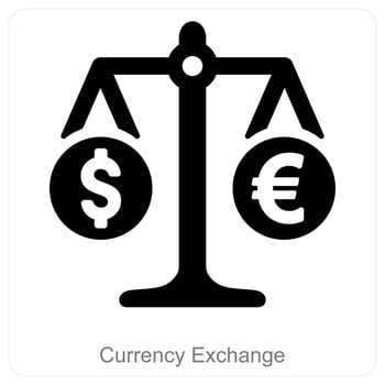 Currency Exchange and conversion icon concept vector