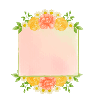 Watercolor floral wreath bouquet label badge png