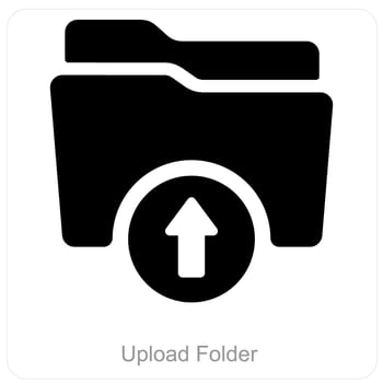 Upload Folder and Folder icon concept vector