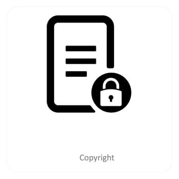 copyright and security icon concept vector