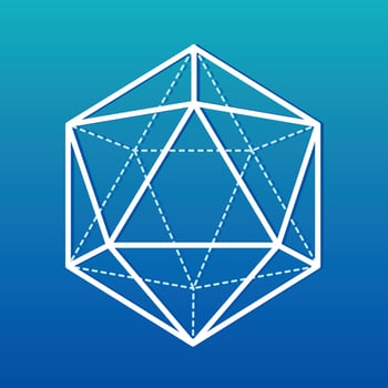 Outline drawing of a geometric icosahedron. Dice is a board game vector