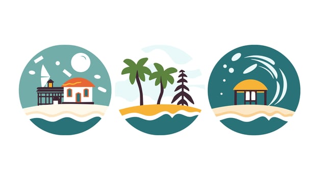 Beachside Bliss Embrace Serenity with the Mesmerizing Seashore Icon Logo vector