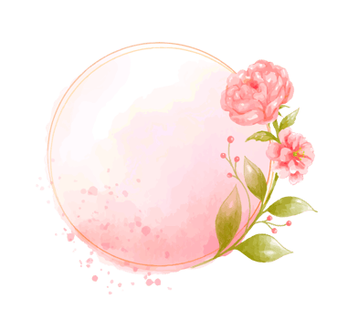 Watercolor floral wreath bouquet label badge png