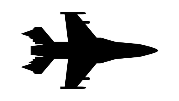 Fighter jet silhouette black icon design vector illustration