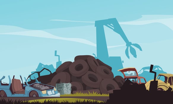 Car Dump Cartoon vector