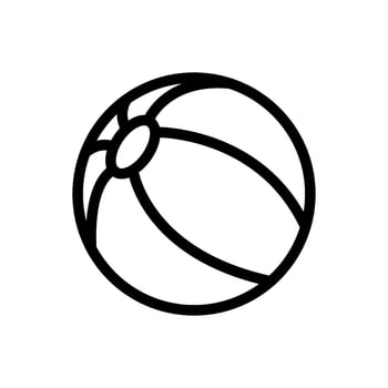 beach ball black white icon in line style. icons for logos, websites, apps, and more vector