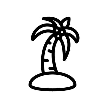 palm tree black white icon in line style. icons for logos, websites, apps, and more vector