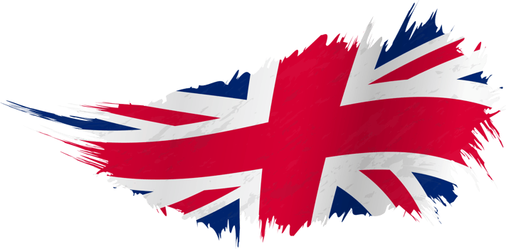 Flag of United Kingdom in grunge style with waving effect. png
