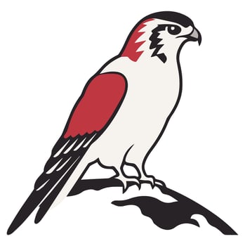 Falcon Eagle vector icon Japanese illustration style