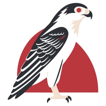 Falcon Eagle vector icon Japanese illustration style