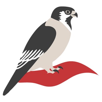 Falcon Eagle vector icon Japanese illustration style