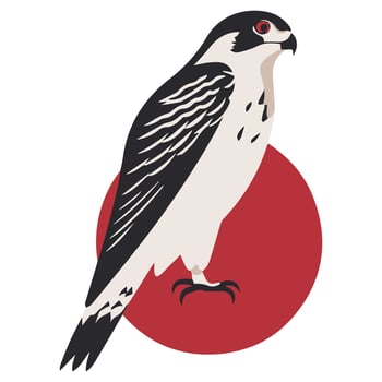 Falcon Eagle vector icon Japanese illustration style
