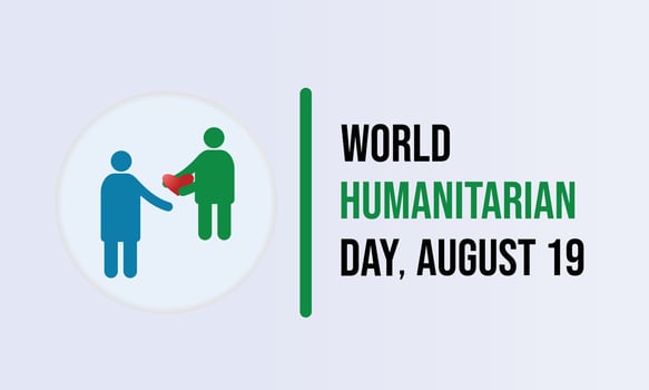 World Humanitarian day observed each year on August 19th.Banner poster design template. vector