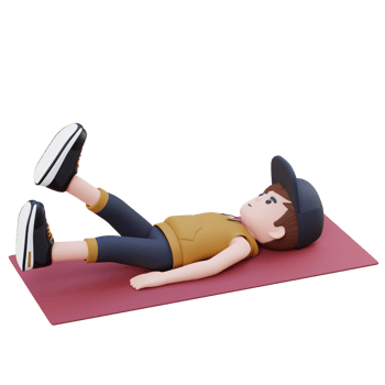 Dynamic 3D Sporty Male Character Rocking the Abs Scissor Kick Crunch Workout at the Gym png