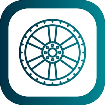 Alloy wheel Vector Icon Design